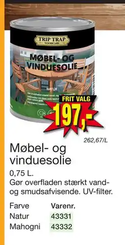 Harald Nyborg Møbel- og vinduesolie, DKK 197 tilbud