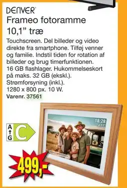 Harald Nyborg Frameo fotoramme 10,1” træ, DKK 499 tilbud