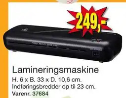 Harald Nyborg Lamineringsmaskine, DKK 249 tilbud