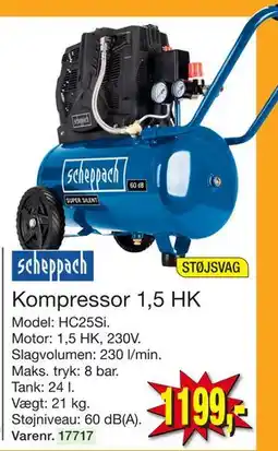 Harald Nyborg Kompressor 1,5 HK, DKK 1199 tilbud
