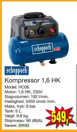Harald Nyborg Kompressor 1,6 HK, DKK 549 tilbud