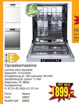 Harald Nyborg Opvaskemaskine, DKK 1899 tilbud