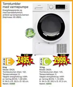 Harald Nyborg Tørretumbler med varmepumpe, DKK 2999 tilbud