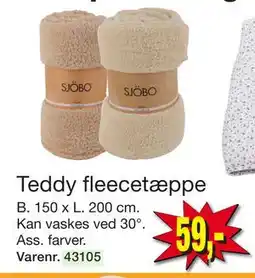 Harald Nyborg Teddy fleecetæppe, DKK 59 tilbud