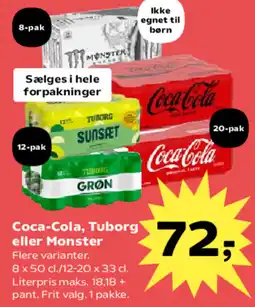 Kvickly Coca-Cola, Tuborg eller Monster tilbud