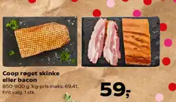 Kvickly Coop røget skinke eller bacon tilbud