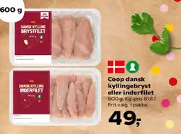 Kvickly Coop dansk kyllingebryst eller inderfilet tilbud