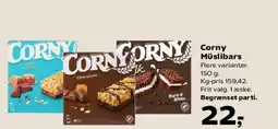 Kvickly Corny Müslibars tilbud