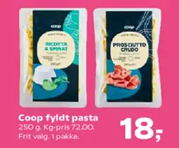 Kvickly Coop fyldt pasta tilbud