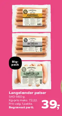 Kvickly Langelænder pølser tilbud