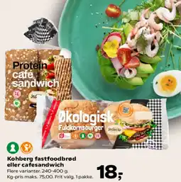 Kvickly Kohberg fastfoodbrød eller cafesandwich tilbud