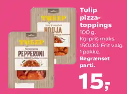 Kvickly Tulip pizza- toppings tilbud