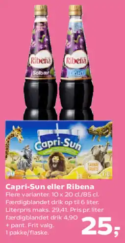 Kvickly Capri-Sun eller Ribena tilbud