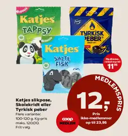 Kvickly Katjes slikpose, Skolekridt eller Tyrkisk peber tilbud