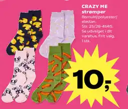 Kvickly CRAZY ME strømper Bomuld/polyester/ tilbud