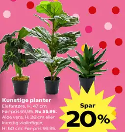 Kvickly Kunstige planter tilbud