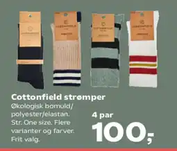 Kvickly Cottonfield strømper tilbud