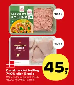 SuperBrugsen Dansk hakket kylling 7-10% eller lårmix tilbud