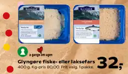 SuperBrugsen Glyngøre fiske- eller laksefars tilbud