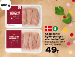 SuperBrugsen Coop dansk kyllingebryst eller inderfilet tilbud