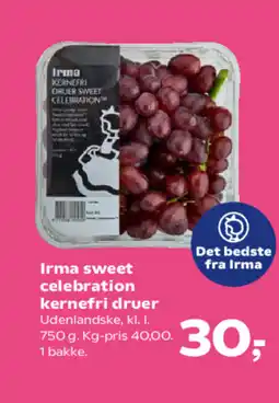 SuperBrugsen Irma sweet celebration kernefri druer tilbud