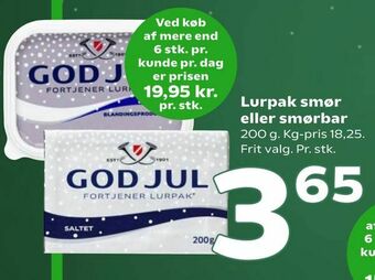 Coop 365 Lurpak smør eller smørbar tilbud