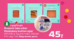 SuperBrugsen Rossini laks eller Diskobay kutterrejer tilbud