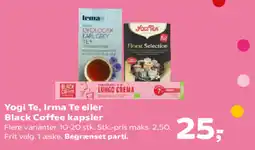 SuperBrugsen Yogi Te, Irma Te eller Black Coffee kapsler tilbud