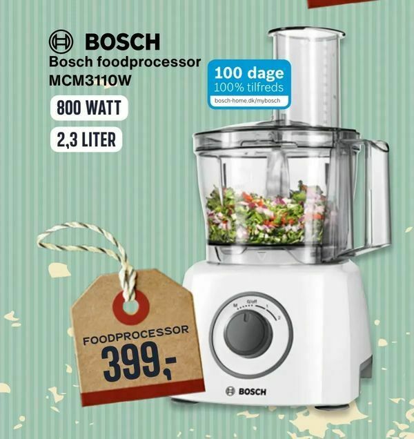 Bosch foodprocessor MCM3110W tilbud hos Skousen