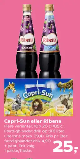 SuperBrugsen Capri-Sun eller Ribena tilbud