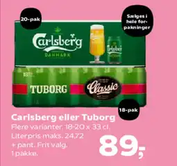 SuperBrugsen Carlsberg eller Tuborg tilbud