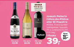 SuperBrugsen Joseph Pellerin Côtes-du-Rhône eller El Maestro tilbud