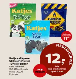 SuperBrugsen Katjes slikpose, Skolekridt eller Tyrkisk peber tilbud