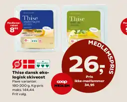 SuperBrugsen Thise dansk økologisk skiveost tilbud