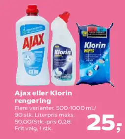 SuperBrugsen Ajax eller Klorin rengøring tilbud
