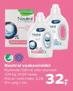 SuperBrugsen Neutral vaskemiddel tilbud