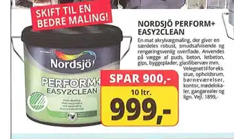 Farveland Nordsjö perform+ easy2clean tilbud