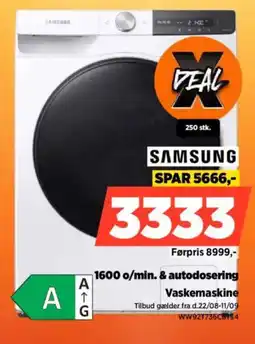 Power SAMSUNG 1600 o/min. & autodosering Vaskemaskine tilbud