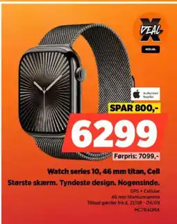 Power Watch series 10, 46 mm titan, Cell Største skærm. Tyndeste design. Nogensinde. tilbud
