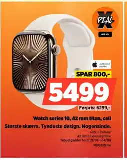 Power Watch series 10, 42 mm titan, cell Største skærm. Tyndeste design. Nogensinde. tilbud