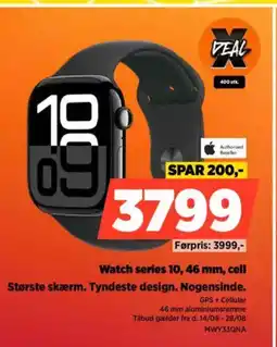 Power Watch series 10, 46 mm, cell Største skærm. Tyndeste design. Nogensinde. tilbud