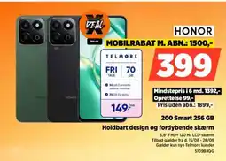 Power HONOR 200 Smart 256 GB Holdbart design og fordybende skærm tilbud