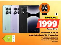 Power Mi Redmi Note 14 Pro 5G Understøtter hurtig 100 W opladning tilbud