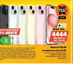 Power iPhone 15 128 GB Hovedkamera med 48 MP tilbud