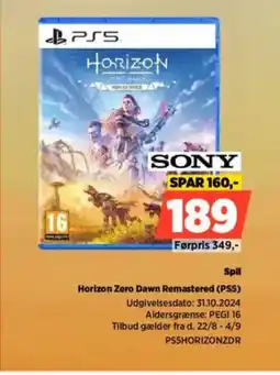 Power Spil Horizon Zero Dawn Remastered (PSS) tilbud