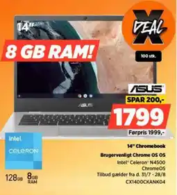 Power ASUS 14" Chromebook Brugervenligt Chrome OS OS tilbud