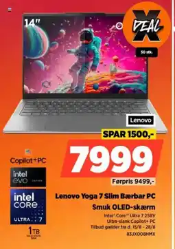 Power Lenovo Lenovo Yoga 7 Slim Bærbar PC Smuk OLED-skærm tilbud