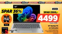 Power Lenovo 14" Bærbar PC 45 TOPS NPU tilbud