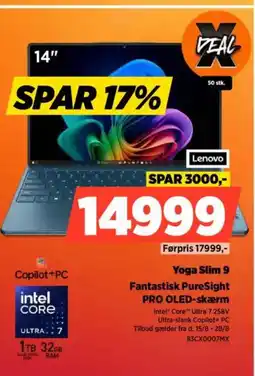 Power Lenovo Yoga Slim 9 Fantastisk PureSight PRO OLED-skærm tilbud