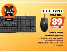 Power ELETRA Tastatur og mus Perfekt til daglig brug tilbud